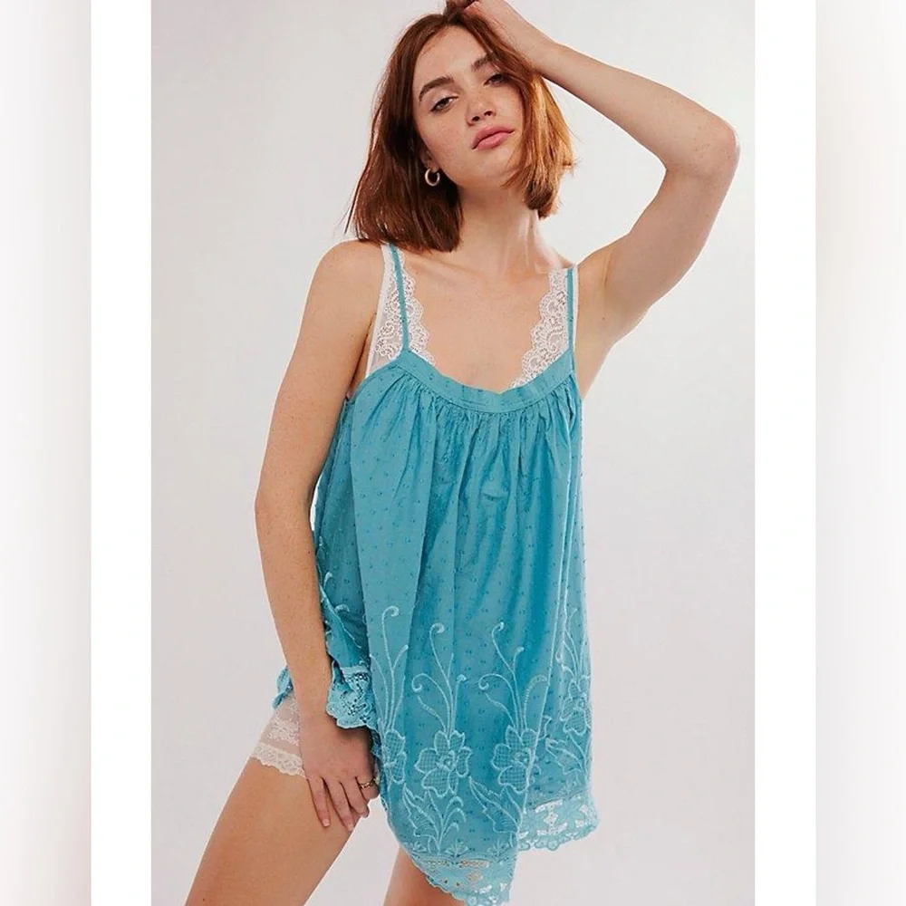 Free People Day Glow Shapeless Slip Dress - Picture 1 of 8